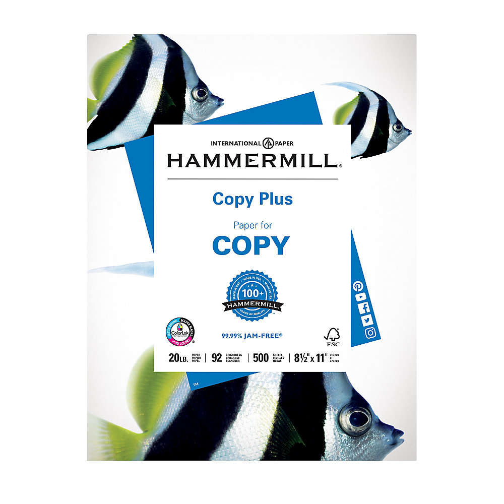 UPC 010199005007 product image for Hammermill(R) Copy Plus Paper, 8 1/2in. x 11in., 20 Lb, Ream Of 500 Sheets | upcitemdb.com