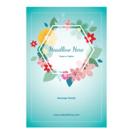 Custom Banner Vertical Floral Hexagon Office Depot