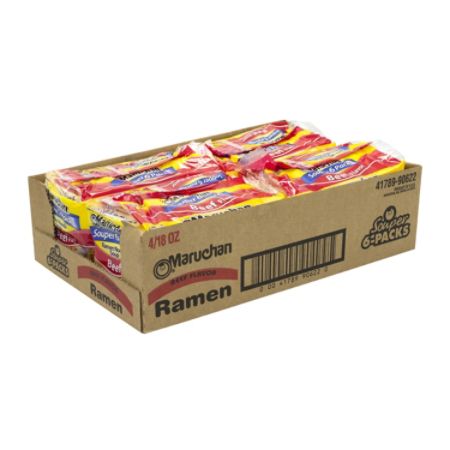 Maruchan Beef Flavor Ramen Noodle Soup 6 Bags Per Pack Case Of 4 Packs ...