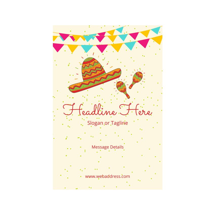 Custom Banner Vertical Mexican Hat Office Depot
