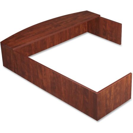 Lorell Essentials Series L Shaped Reception Counter Cherry