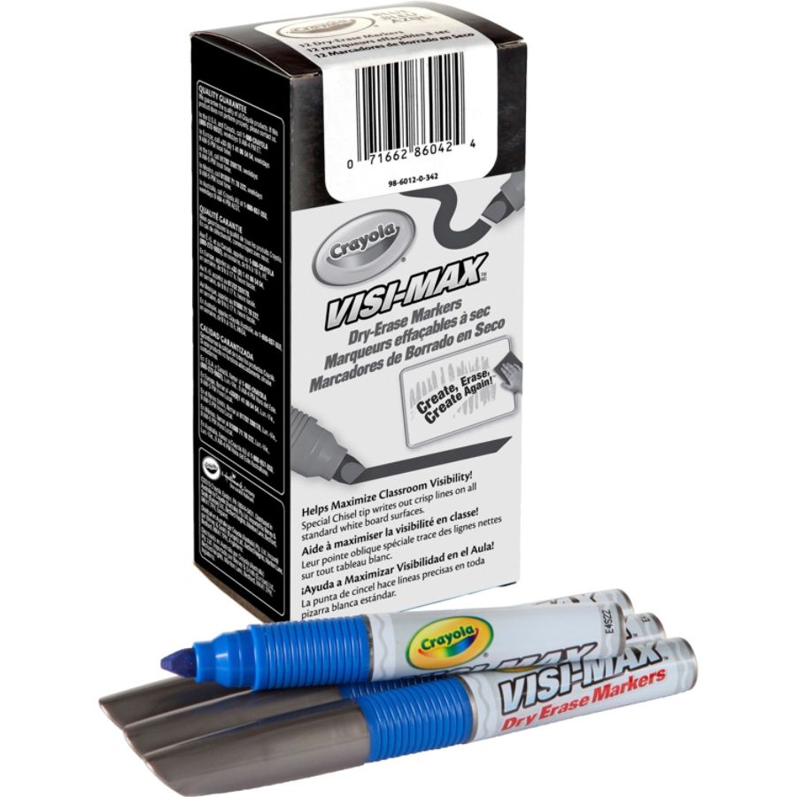 UPC 071662860424 product image for Crayola Visi-Max Dry-Erase Markers - Bold Marker Point - Chisel Marker Point Sty | upcitemdb.com