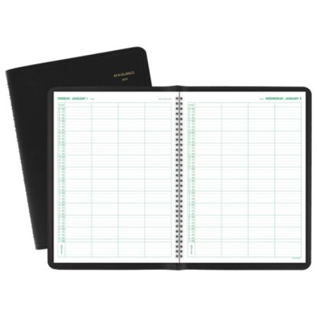 AT A GLANCE 4 Person Group Daily Appointment Book 8 x 10 78 Black ...