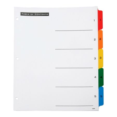 SKILCRAFT Index Divider Sheets With Numerical Tabs 1 5 Letter Size ...