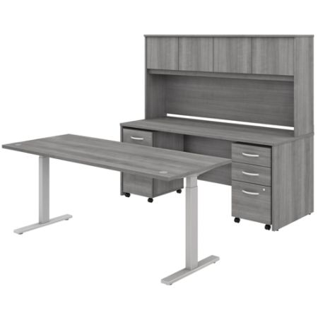 Bush Studio C Standing Desk Set Gray Standard Office Depot